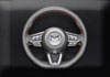 ձAUTOEXE MAZDA(µ,Դ,Դ) Mazda CX3 (DK,CX-3,SkyActiv,)D-Shaped Leather Steering Wheel with red stitching DƽƤ߾()ɫ MBB1370-03