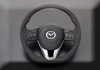 日本AUTOEXE MAZDA(萬事得,馬自達,長安馬自達) Mazda CX-5(CX5,KE,SkyActiv,創馳藍天,SkyActiv-Diesel,KE2FW,KE2AW,KE5FW,KE5AW,KEEFW,KEEAW) 汽車動力升級改裝零件 D-Shaped leather Steering Wheel with red stitching D型平底真皮呔盤(方向盤)帶紅色縫線 MBM1370-03