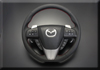 日本AUTOEXE MAZDA(萬事得,馬自達,一汽馬自達) RX-8 (RX8,SE,SE3P,13B,Rotary,轉子引擎(發動機))汽車動力升級改裝零件  D-Shaped Leather Steering Wheel with red stitching D型平底真皮呔盤(方向盤)帶紅色縫線MBL1370-03