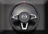 ձAUTOEXE MAZDA(µ,Դ,һԴ) MX5 MIATA RF (ROADSTER M5,ND,MK4,Ӳ,Ӳ۶)װ D-Shaped Steering Wheel (Red stitching) DƽƤ(߾) MND1370-03