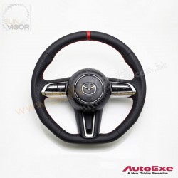 2024+ Mazda CX-80 [KL] AutoExe D-Shaped Leather Steering Wheel