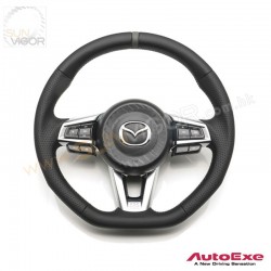 2016+ Mazda MX-5 Miata [ND] AutoExe D-Shaped Nappa Leather Steering Wheel